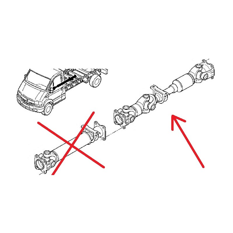 Arbre de transmission, partie arrière, pour Renault Mascott/ Master 5010583004