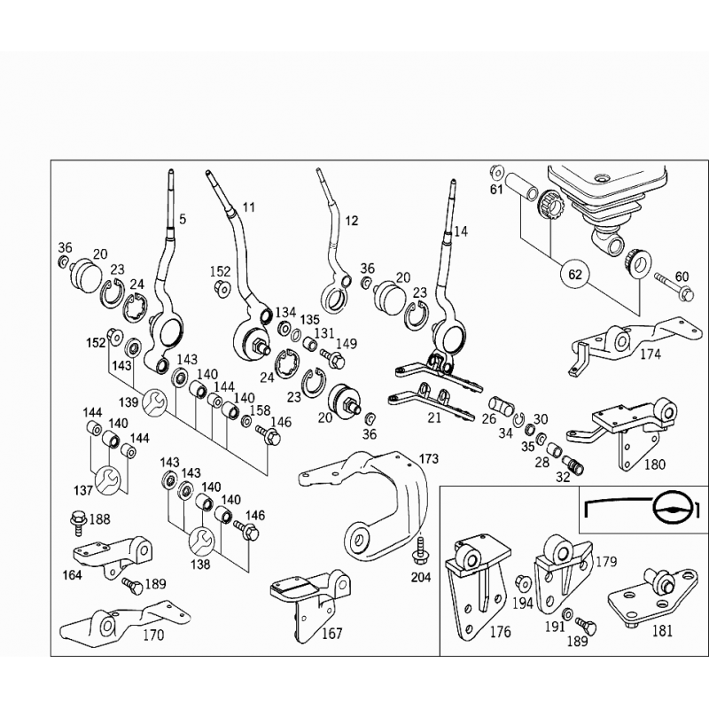 Levier de vitesse pour Mercedes Benz 9702608839