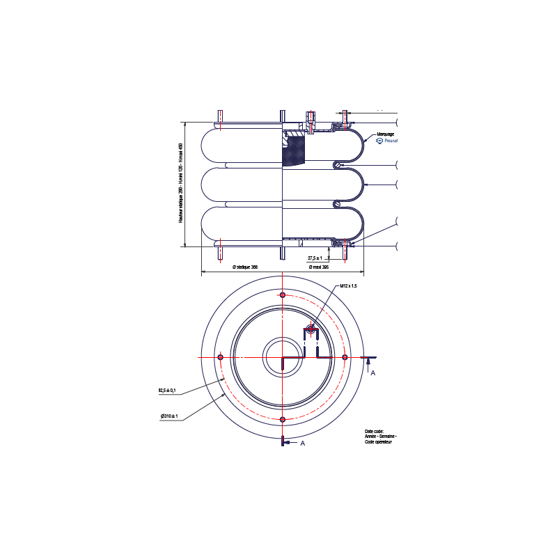 Coussin d'air pneumatique pour Remorque DB14335