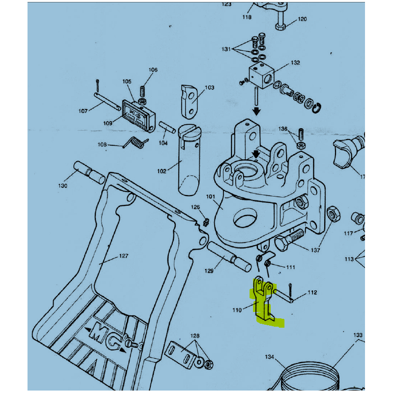 Verrou infèrieur complet de crochet MG
