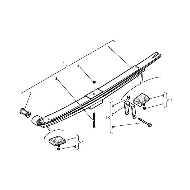 Ressort à lame arrière pour Renault 5010488153
