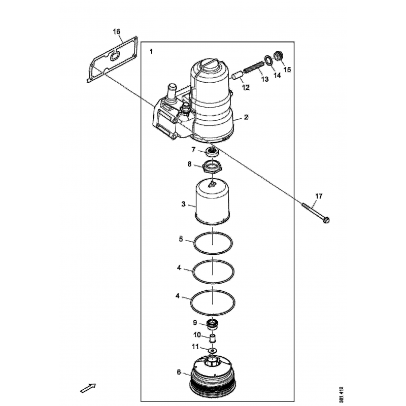 Couvercle de filtre à huile pour Scania 2112343
