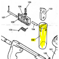 Axe central complet N° 102 + 103 + 104 crochet MG