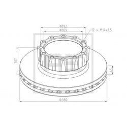 Disque de frein D380/H137...