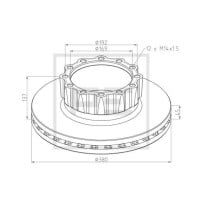 Disque de frein D380/H137 pour MAN 81508030052