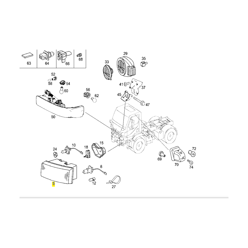 Phare droit pour Mercedes Benz 0015444801