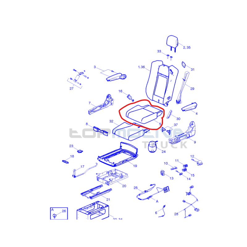 Assise de siège pour Renault - 7482617087