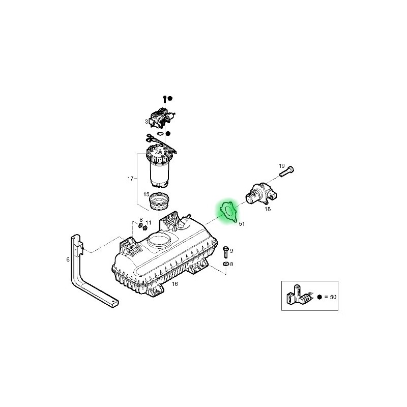 Joint de capteur Urée sur réservoir Adblue pour Iveco  5802256014