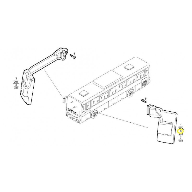 Rétroviseur gauche pour Iveco 5801255046