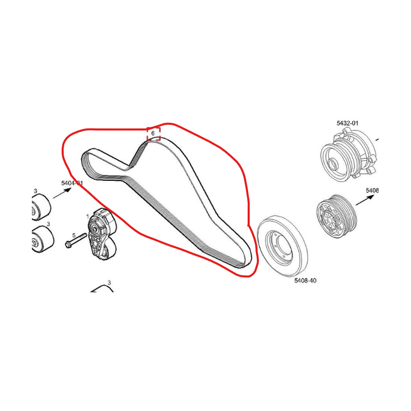 Courroie d'alternateur pour Iveco - 504388060