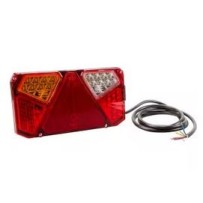 Feu arrière LED rectangulaire droit, 12-24V, 242x134x36.5mm,