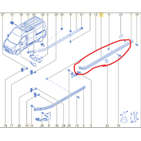 Rail de guidage centrale de porte latérale G pour Renault Master - 7485122583
