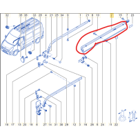 Rail de guidage centrale de porte latérale D pour Renault Master - 7485122582