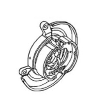 Flasque prémontée avec mâchoires de frein garnie, côté Gauche, pour Renault - Iveco