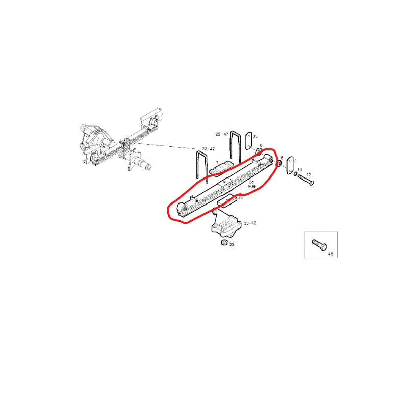 Lame de ressort AR pour Iveco - 98400441