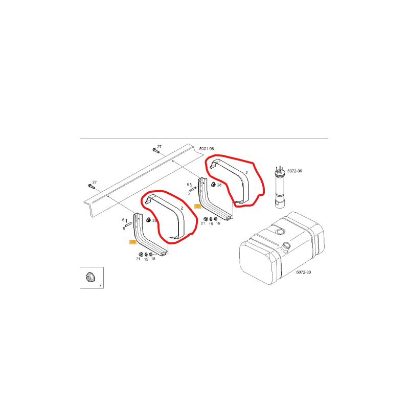 Bande de serrage de réservoir à carburant pour Iveco - 504075629