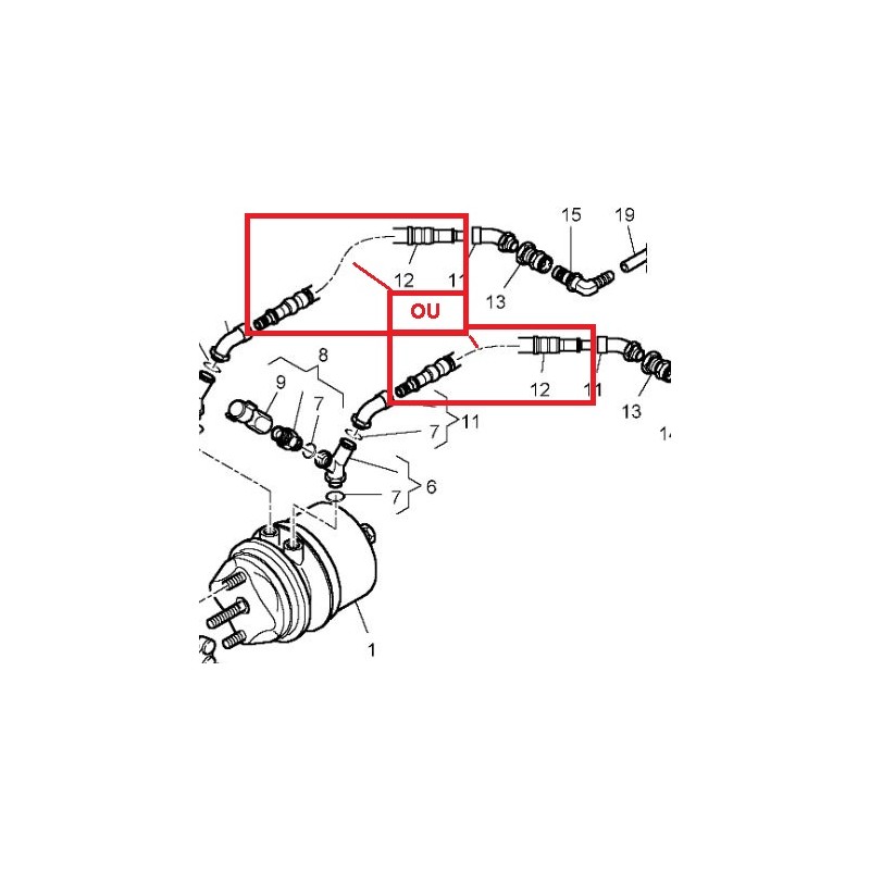 Flexible de frein avant liaison cylindre à ressort, vendu à l'unité, pour Renault 7420872763