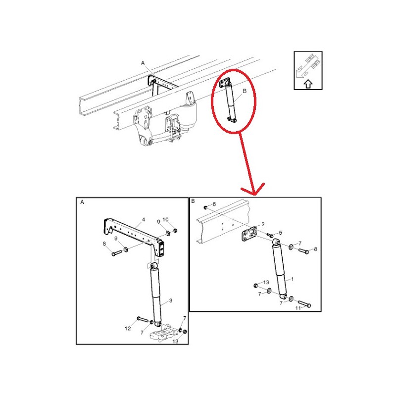 Kit de 2 amortisseurs arrière de suspension pour Renault 7423910644