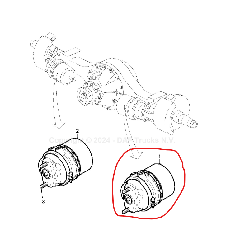 Poumon de frein AR D pour DAF - 1685993