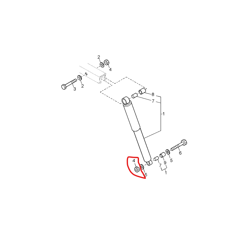 Écrou amortisseur AR pour Renault - 5001868893