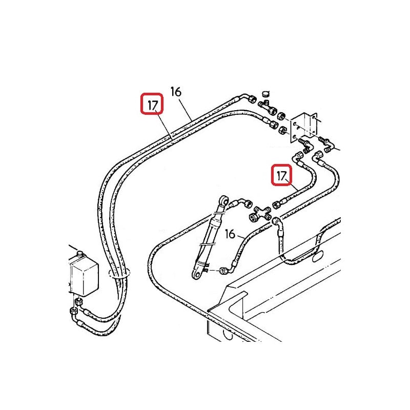 Flexible basculement de cabine, repéré en  Rouge, pour Renault 5001866363