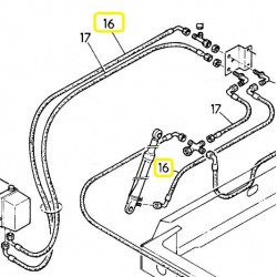 Flexible basculement de cabine, repéré en Rouge (partie 1), 58 cm environ, pour Renault 5010552115