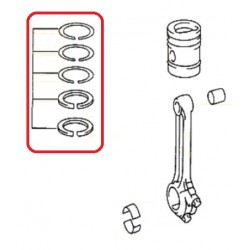 Jeu de segments pour piston 5 gorges, pour Mercedes