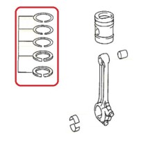 Jeu de segments pour piston 5 gorges, pour Mercedes