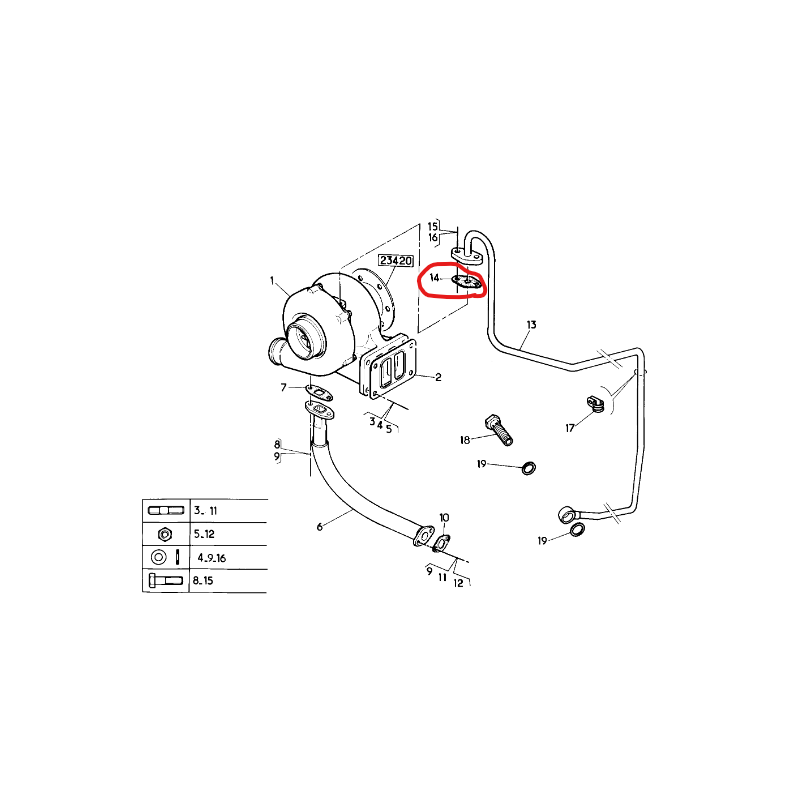 Joint de turbocompresseur pour Renault - 5000694106