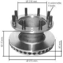Disque de frein  arrière pour Iveco 1907569