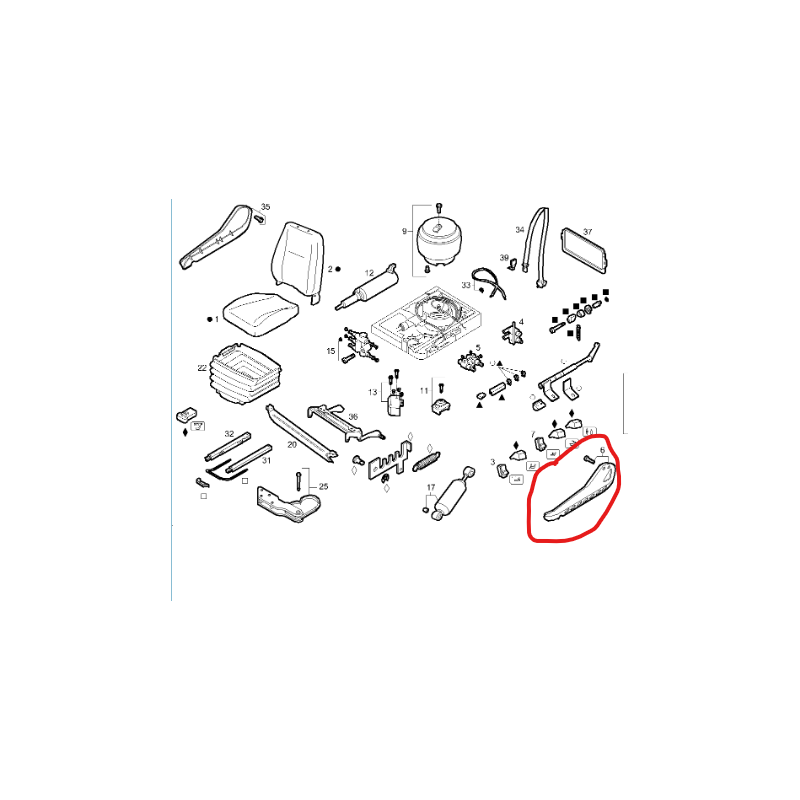 Accoudoir G pour siège conducteur pour Iveco - 42545517