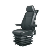 Siège pneumatique, conducteur, pas de ceinture et lombaires mécaniques, tissu, avec accoudoirs, entraxe 216 et coloris gris