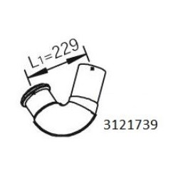 Tube de sortie d'échappement après silencieux, version courte, pour Volvo 3121739