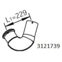 Tube de sortie d'échappement après silencieux, version courte, pour Volvo 3121739