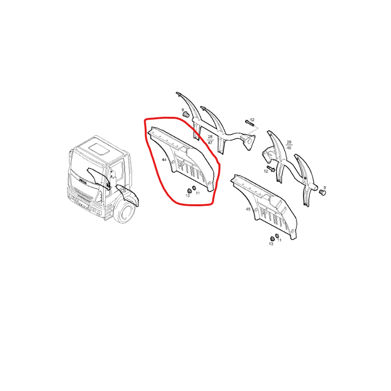 Garde boue AV D pour Iveco - 504197018