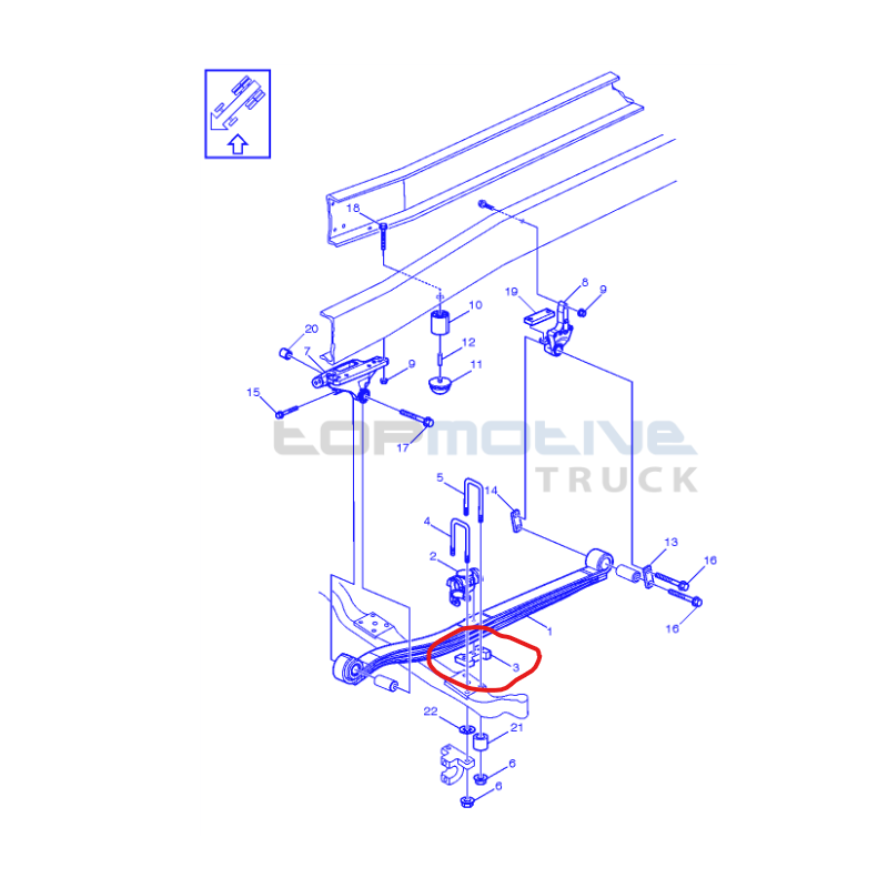 Entretoise de lame de ressort AV pour Renault - 7421175079