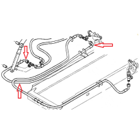 Flexible levage cabine, du vérin au raccord en T vers crochetage Droit pour Renault 5010552099