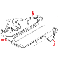 Flexible levage cabine, du raccord en T crochetage Droit, vers le crochetage Gauche pour Renault 5010552103