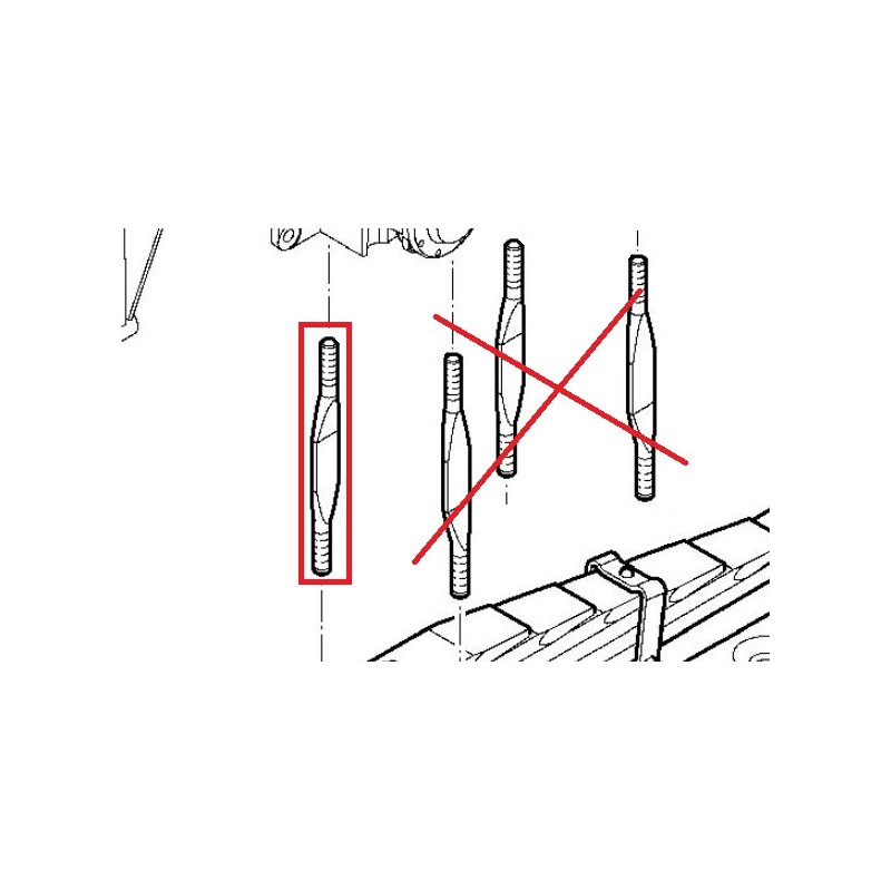 Tige de bride de ressort pour Daf 0595301 - 2319714