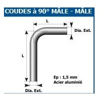 COUDES à 90° MÂLE - MÂLE dia 114.3 L 390mm