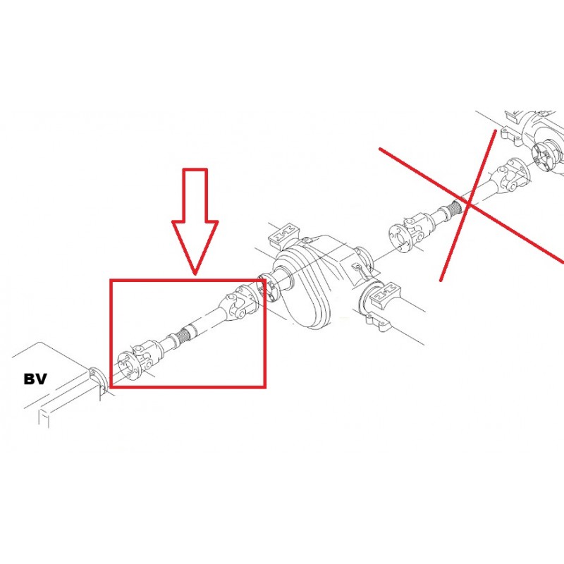 Arbre de transmission entre Boite à vitesses et pont inter, pour MAN 81393256138