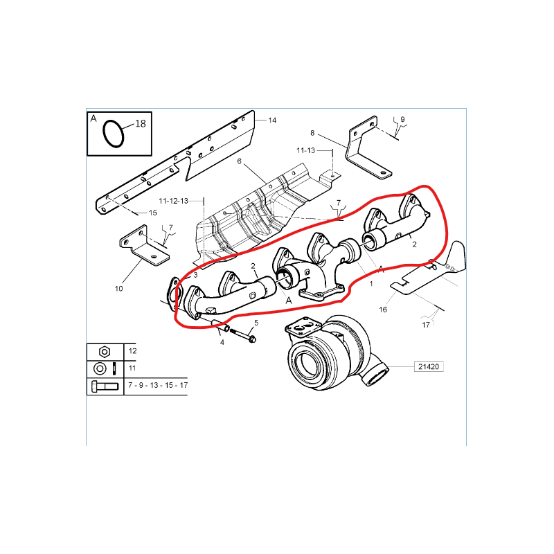 Collecteur échappement pour Renault - 7423485080