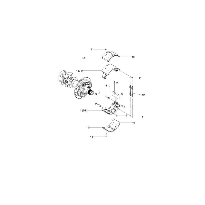 JEU GARNITURES MERCEDES - MAN 410X223 avec rivets - 81502210977
