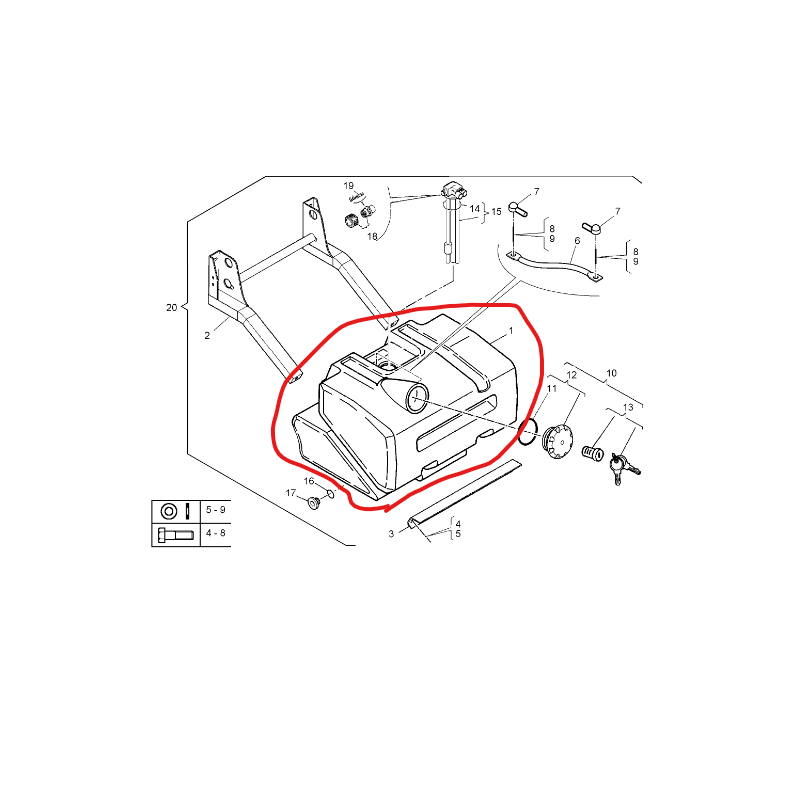 Réservoir à carburant pour Renault - 5001863191