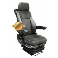 Siège Conducteur Susp. et lombaires pneumatiques, sans accoudoirs, tissu gris, entraxe 216, ceinture intégrée