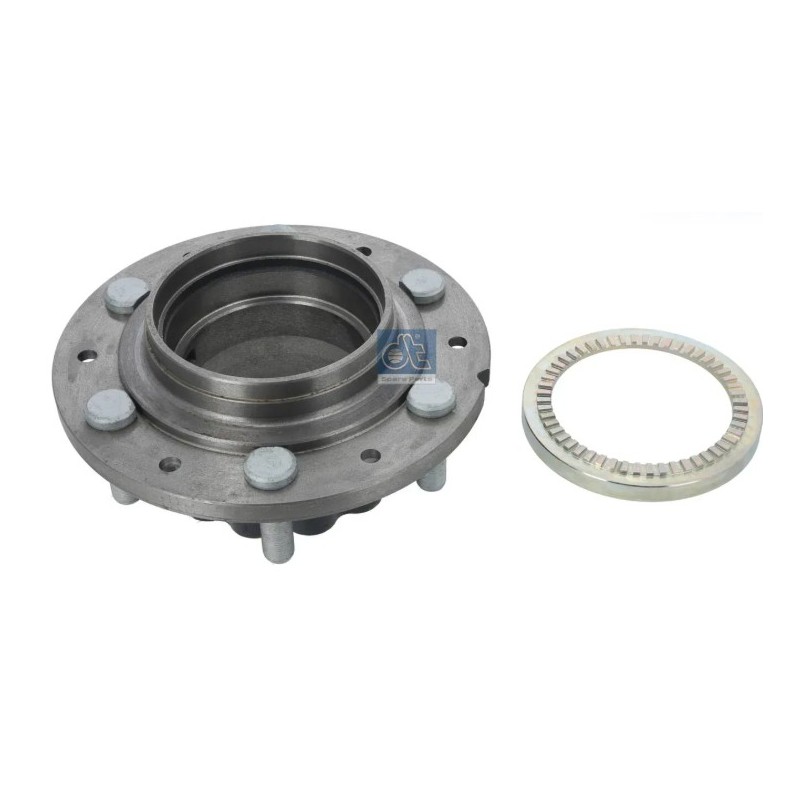 Moyeu de roue arrière, sans roulement, avec bague abs et goujons pour Iveco 7181957