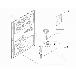 lot de barillets avec les 2 clefs pour Fiat 6000634710