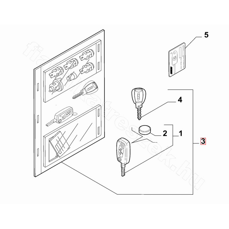 lot de barillets avec les 2 clefs pour Fiat 6000634710