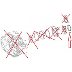Joint spi de carter arrière de boite (R206) d: 95 mm, D: 115 mm, H1: 12 mm, H2: 13 mm pour Mercedes