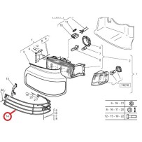 Grille de phare avant Gauche, sans support/console, pour Renault 5010595045